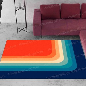 Mid Century Rugs, Accent Rugs, Modern Rug, Modern Pattern Rug, Colorful Rugs, Living Room Rug, Anti-Slip Carpet Rugs, Minimal Rugs, Bild 5