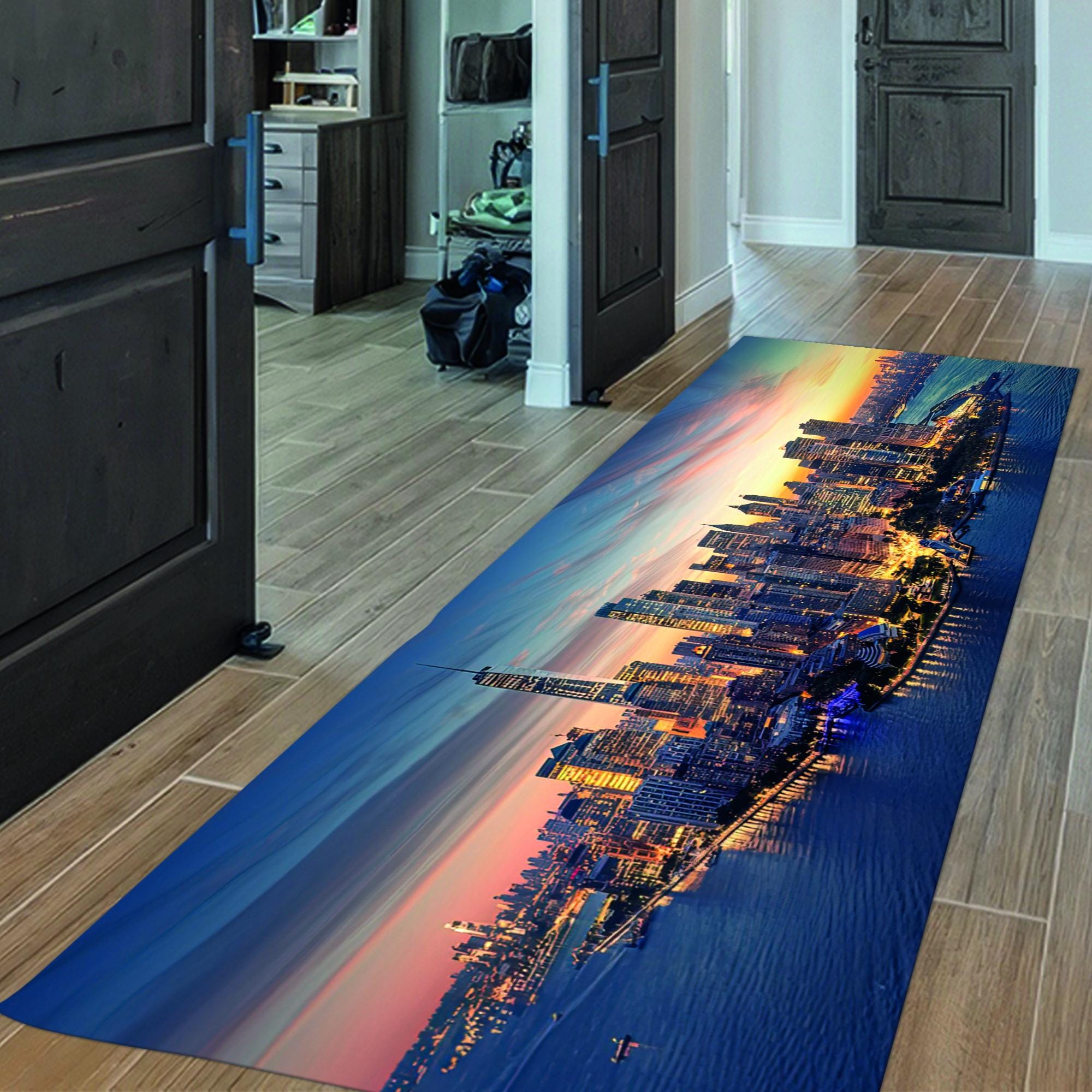 Skyline Rugs New York Skyline Rugs, Cityscape Rug, Seascape Rug, View Rug, Easy to ...