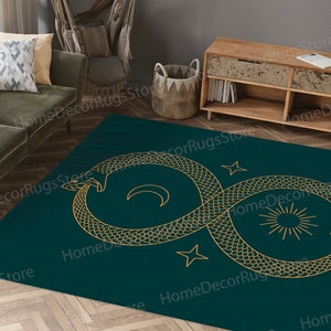 Ouroboros Rug, Infinity Rug, Snake Rugs, Modern Rug, Non Slip Rug, Bathroom Rug, Saloon Rug, Classic Rug, Car Mat, Large Rug, Yin Yang Rug,