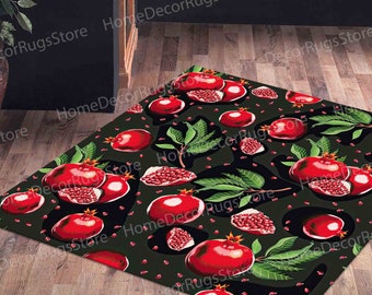 Pomegranate Rug, Red Rugs, Kitchen Rugs, Modern Rug, Area Rug, Kitchen Rug, Nursery Rug, Indoor Rug, Thin Rug, Car Mat, Large Rug,