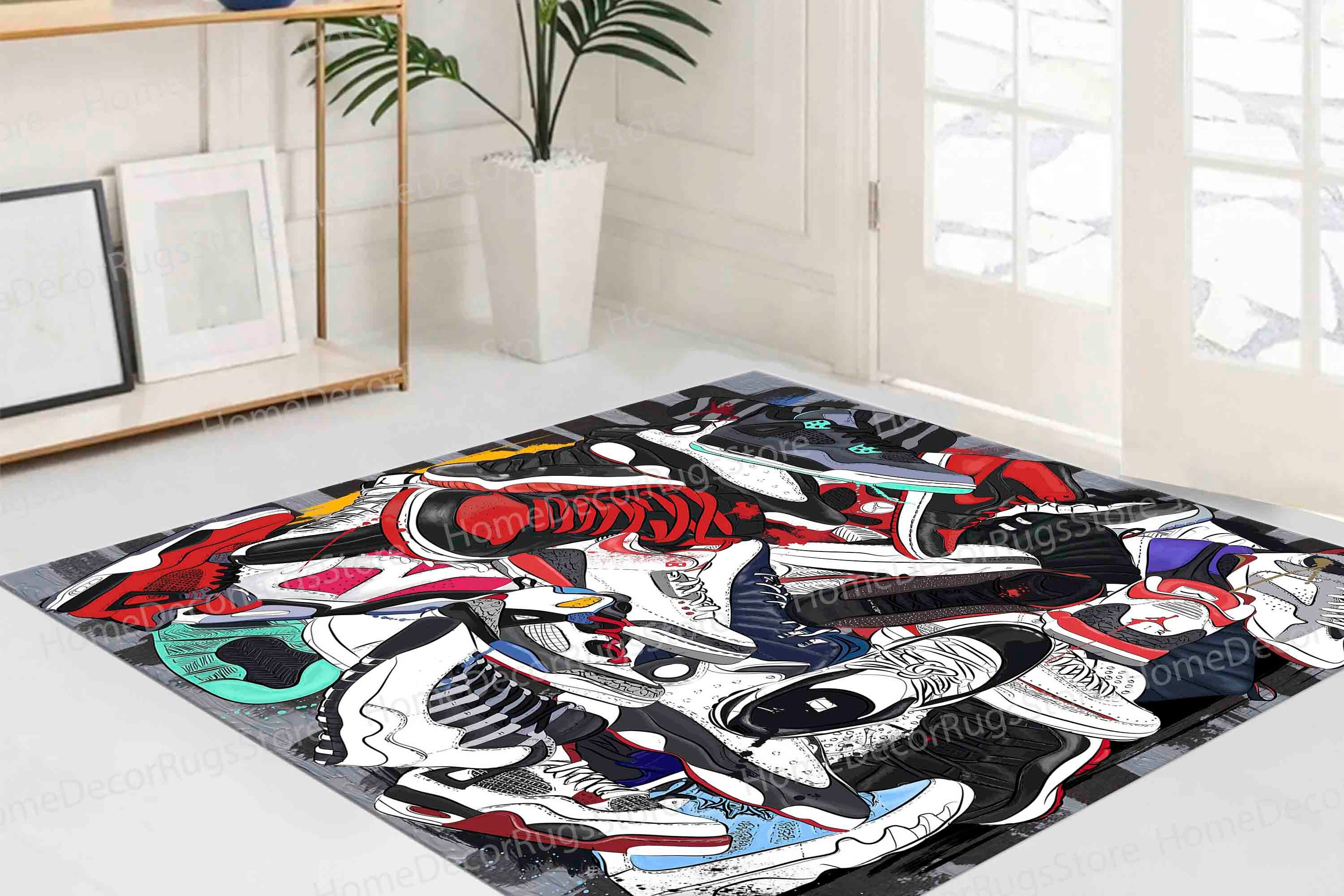 Sneakers Rug, Graffiti Rugs, Popular Rug, Modern Rug, Popular Rug, Home ...
