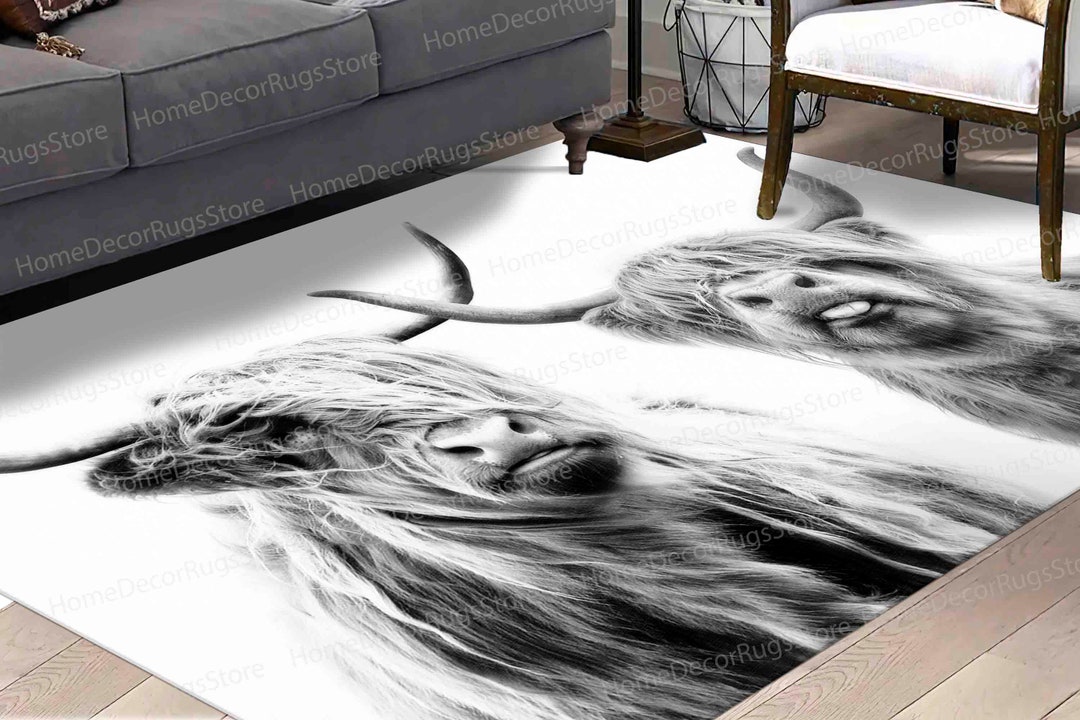 Soft Rug, Kitchen Rugs, Highland Cow Rugs, Highland Rugs, Scottish Rug