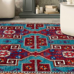 Geometric Pattern Rugs, Kilim Pattern Rug, Aztec Rug, Turkish Design Rugs, Turkish Rug, Door Mat, Easy To Clean Rug, Personalized Rug,