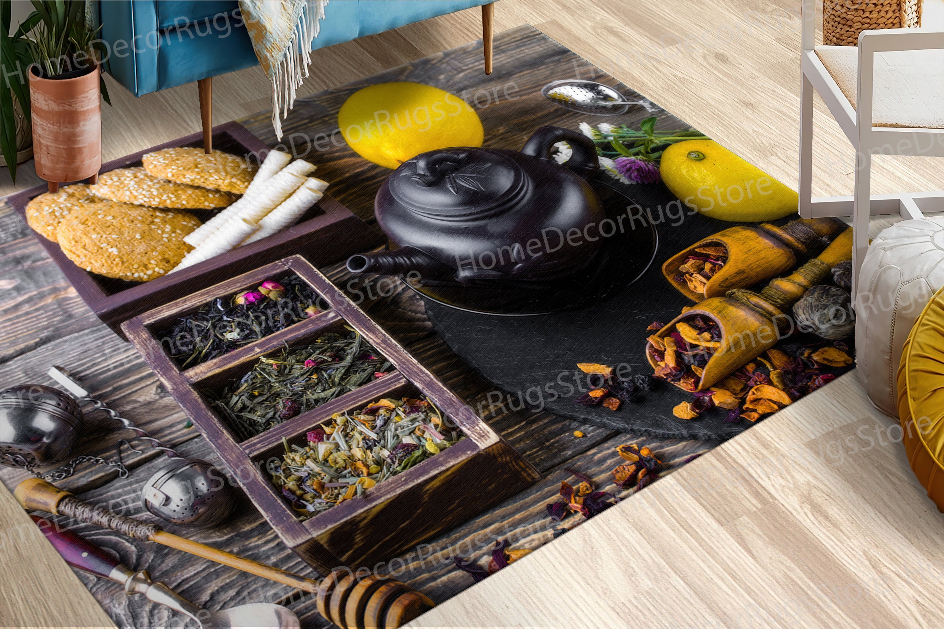 English Tea Rug Tea Cup Rugs, Step Rug, Kitchen Rug, Modern Rug, Thin Rug, Tea Lover ...