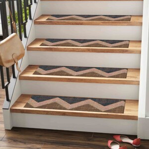 Kilim Design Stair Rug, Ethnic Pattern, Anti-Slip Carpet image 3