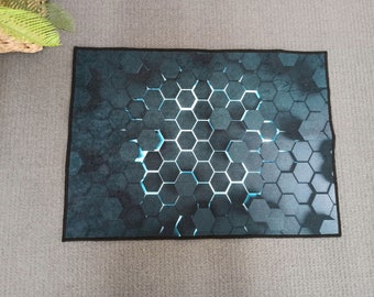 Living Room Rug, Geometric Rug, Modern Rug, Custom Rug, Contemporary Rugs, 3d Effect Black Geometric Shapes Rugs, Cute Rug, Black Rug,