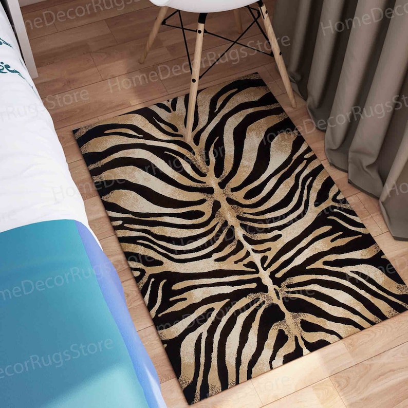 Zebra Rug, Zebra Pattern Rug, Abstract Rug, Modern Rugs, Luxury Rug, Gift For Him, Gift For The Home, Door Mat, Salon Decor Rug, Home Decor, image 6