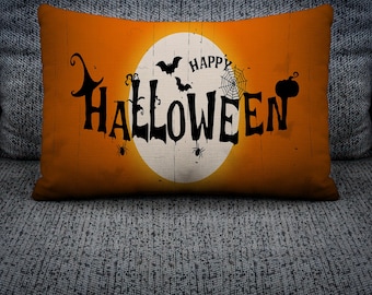 Fröhliches Halloween-Dekor, dekoratives Kissen, Happy Halloween-Geschenk, gruseliges Kissengeschenk, Halloween-Dekor, personalisiertes Geschenk, Feiertagsdekor
