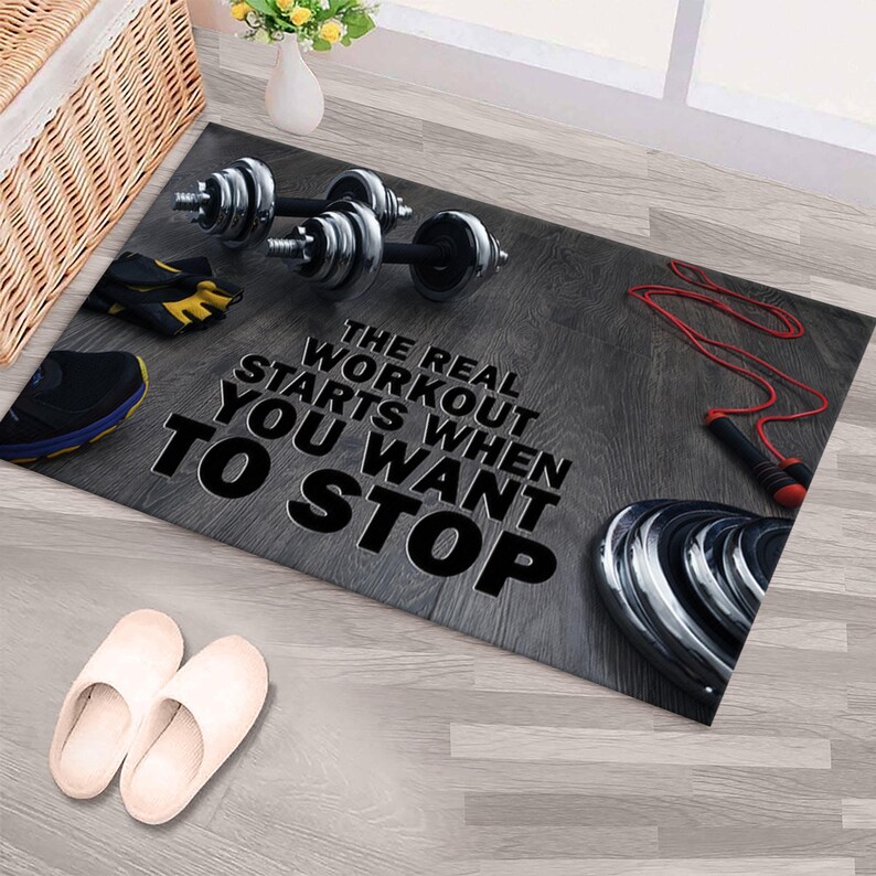 Gym Rug, Sports Rug, Workout Rug, Inspirational Rugs, Office Rug, Stair ...