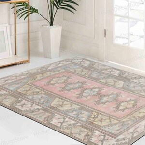 Gift For Him Rugs, Turkish Rugs, Antique Decor Rug, Office Decor Rug, Antique Decor Rug, Kitchen Rugs, Soft Tones Rug, Gift For Her Rugs,