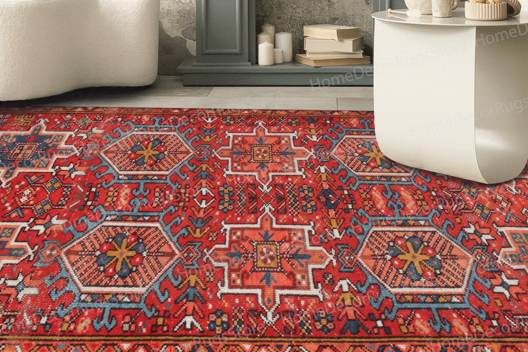 Red Kilim Pattern Rugs, Aztec Rug, Red Rug, Oriental Rugs, Turkish Rug ...