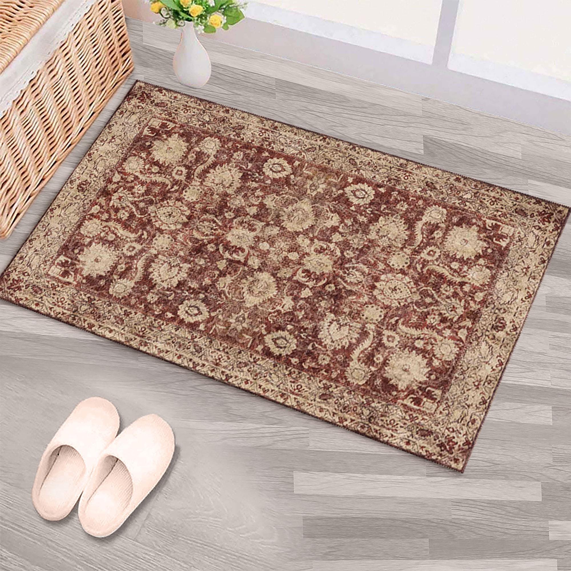 Tappeto Unique Loom Botanical - Formato 15,5x15,5 Cm, Marrone/beige, Per Interno Ed Esterno, Resistente E Facile Da Pulire - 5