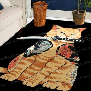 Outdoor Rug, Rugs, Anime Rugs, Salon Decor Rugs, Japanese Rug, Colorful Rug, Kitchen Rug, Modern Rug, Bedroom Rugs, Area Rug, Anime Cat Rug, image 5