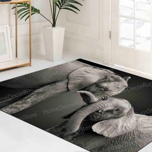 Thin Rug, Pattern Rugs, Luxury Rug, Safari Rug, Animal Rug, Elephants Love Rug, Door Mat Rug, Soft Rug, Custom Rugs, Home Decor Rugs, image 2