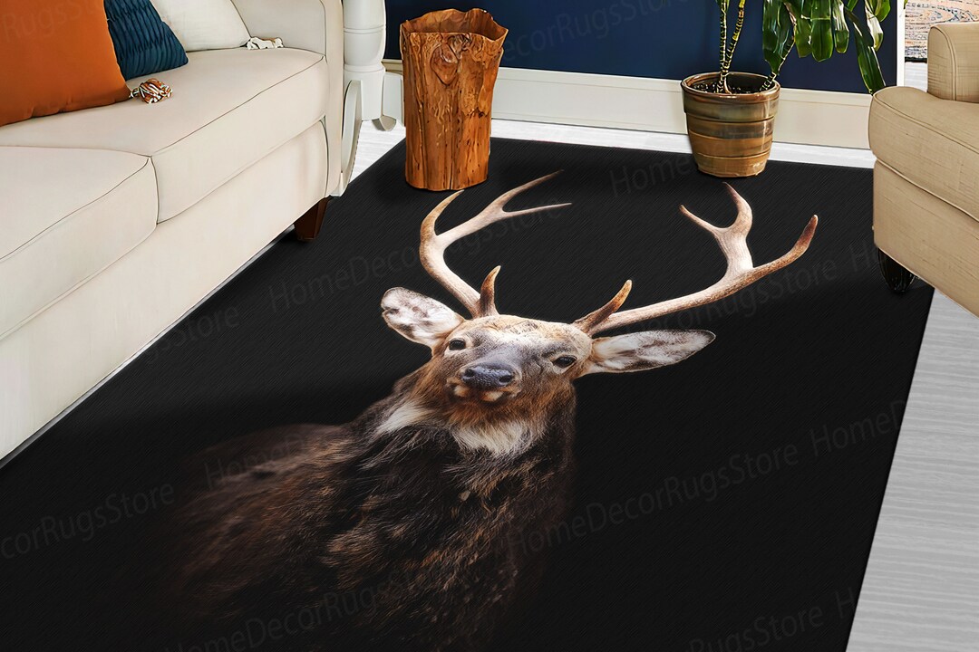 Cool Rug, Classic Rug, Indoor Rug, Gift Rug, Deer Rug, Beautiful Deer ...