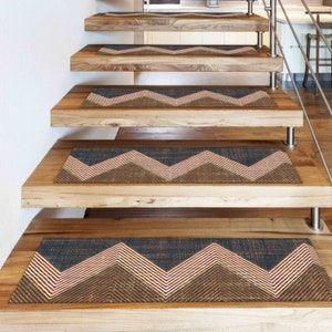 Kilim Design Stair Rug, Ethnic Pattern, Anti-Slip Carpet image 7