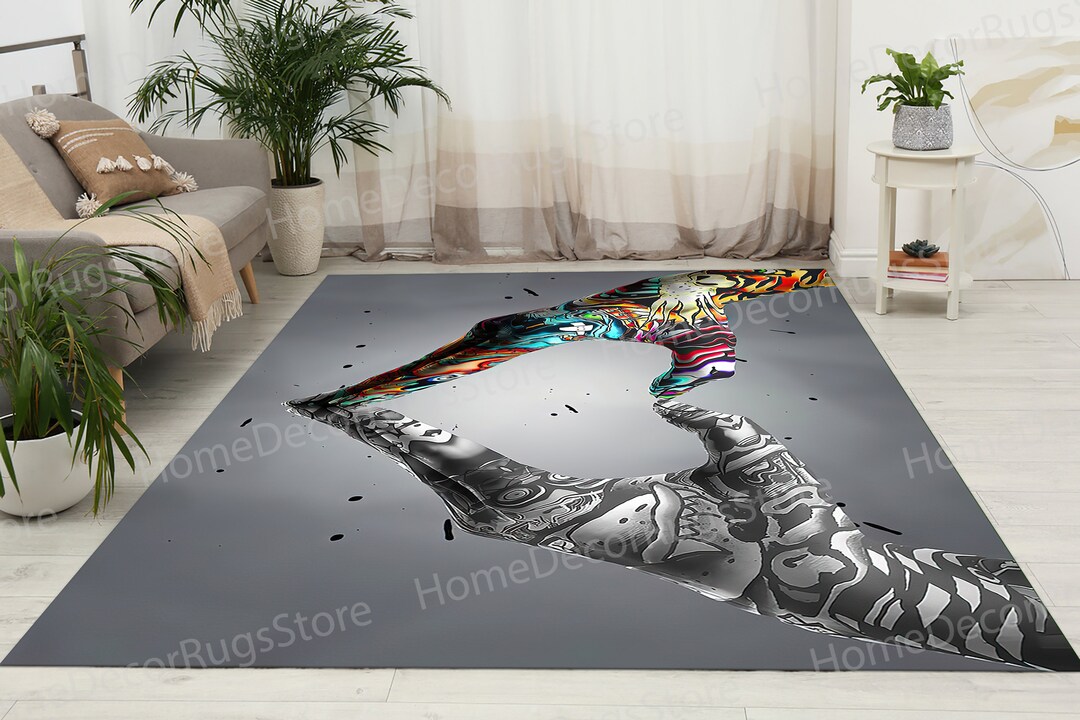 Hand Love Rug, Personalized Gifts Rugs, Love Graffiti Rugs, Love Hand ...