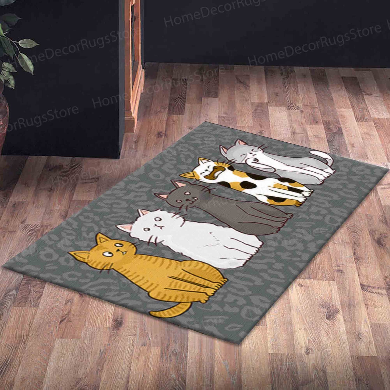 Cat As Rug Cute Rug, Anti-slip Carpet Rug, Cats Rug, Animal Rug, Cat Rug, Office ...