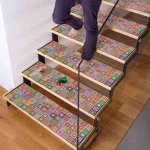 Colorful Step Rug, Geometric Pattern Rug, Modern Rugs, Easy To Clean Rug, Cool Rug, Anti-Slip Carpet, Machine Washable Rug, Non-Slip Carpet,