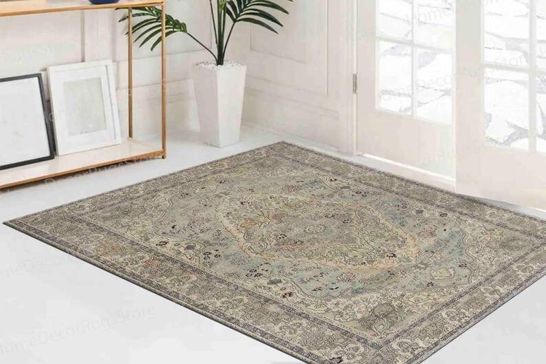 Green Rug, Salon Rugs, Gift For The Home Rug, Gift For Him Rug, Antique Decor Rug, Luxury Rugs, Rug, Bedroom Rug, Indoor Rugs, Turkish Rug, image 4