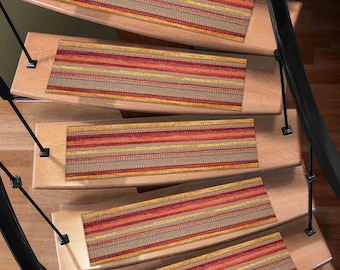 Red Step Rug, Autumn Shades Rugs, Ethnic Pattern Rug, Modern Rug, Stair Rug, Nursery Rug, Easy To Clean Rug, Machine Washable Rug, Soft Rug,