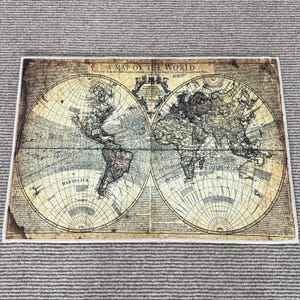 Old World Map Rugs, Old World Map Rugs, Vintage Map Rugs, Map Rug, Small Rug, Soft Rug, Non-Slip Carpet, Door Mat, Chenille Rug, Brown Rug,