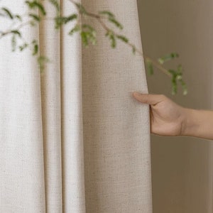 Suxin Linen Curtain, 8 Colors, Semi Blackout Curtain, Natural Linen Curtain, Custom Curtain, Livingroom Curtain, Extra Long Curtain, 1PC image 1