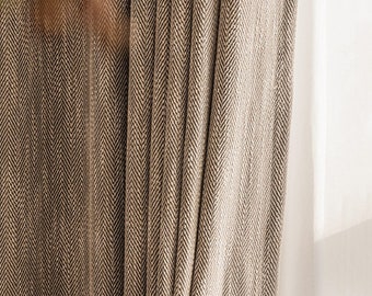 Coffey Semi-Blackout Curtain, Custom Curtain for Livingroom, Thermal Curtain, Extra Long Curtain, Room Darkening Curtain, Linen Drape, 1PC