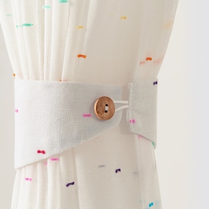 Rainbow Sheer Curtain, Kids Room Curtain, Nursery Curtain, Custom Curtain Panel, White Sheer Curtain, Extra Long Curtain Panel, 1PC