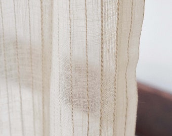 Kirby Linen Sheer Curtain, Natural Curtain, Linen Curtain, Custom Curtain, Sheer Curtain, Livingroom Curtain, Extra Long Curtain Drape, 1PC
