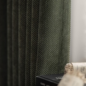 Cortina opaca de lino y algodón Calanor con estampado de espiga, 9 colores, térmica y oscurecedora para dormitorio y sala de estar, 1 unidad