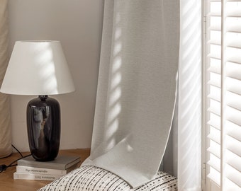 Finnian 100% Blackout Curtain, 9 Colors, Thermal Room Darkening Curtain, Curtain for Bedroom Living Room, Faux Linen Texture Curtain, 1PC