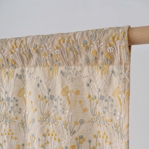 Mateo Embroidered Door Curtain, Noren Curtain, Linen Cotton Curtain, Room Dividers Doorway Curtain, Rod Pocket Curtain, Cafe Curtain, 1PC
