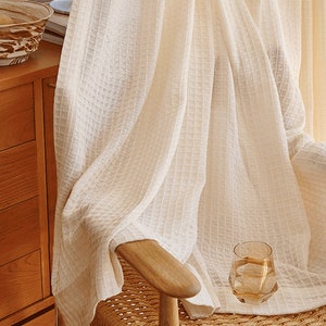 Kraft Cotton Sheer Curtain, Natural Curtain, Custom Curtain Panel, Sheer Curtain, Livingroom Curtain, Door Curtain, Extra Long Curtain, 1PC