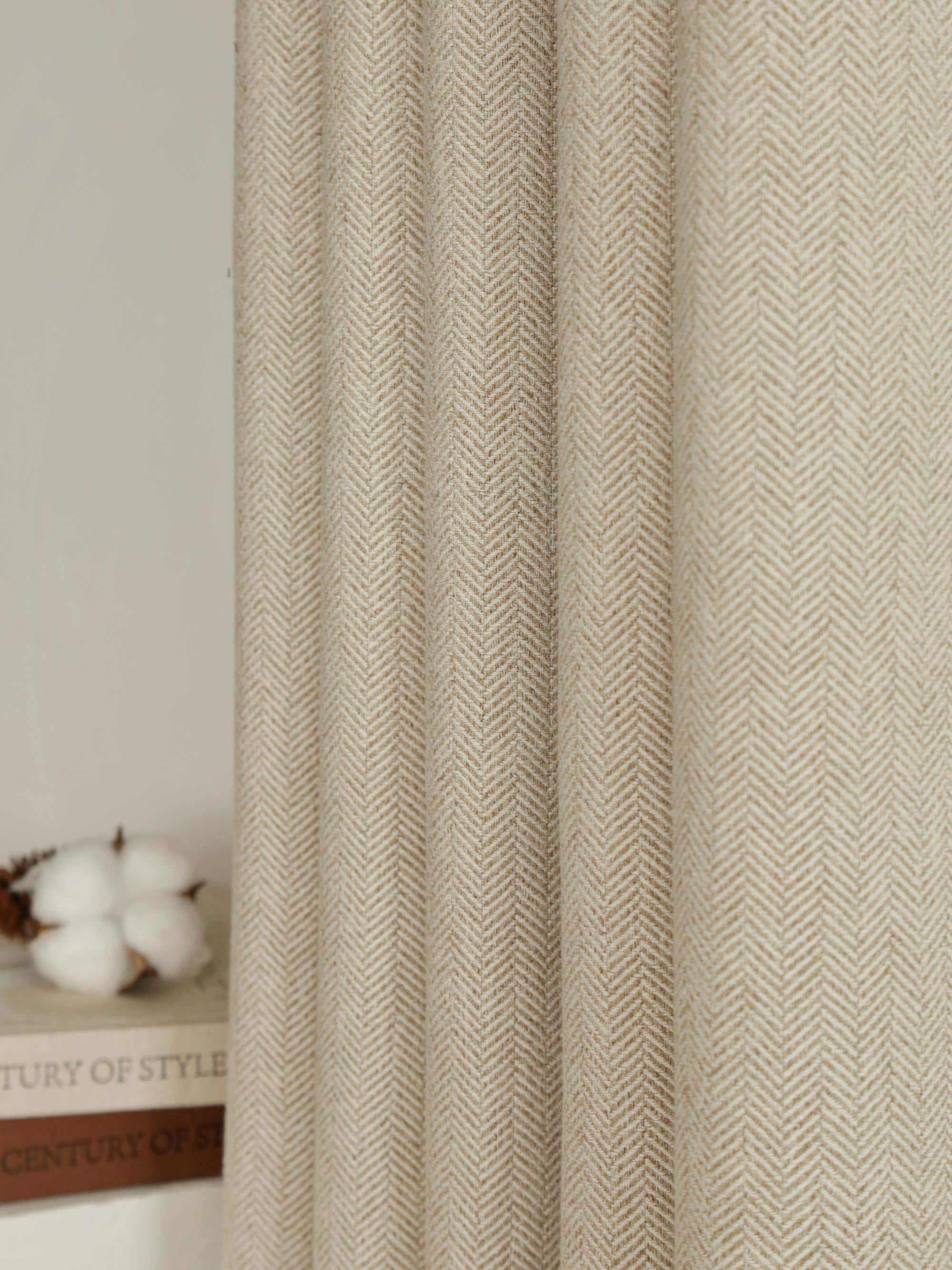 【144】専用ページ Agnor Linen Cotton Blackout Curtain With Herringbone Pattern, 4