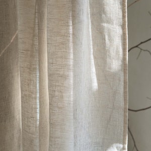 Jonty 100% Linen Curtain, 6 Colors, Airy Breathable Linen Sheer Curtain ...