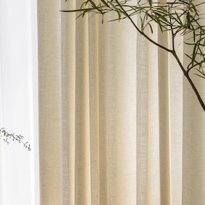 Suxin Linen Curtain, 8 Colors, Semi Blackout Curtain, Natural Linen Curtain, Custom Curtain, Livingroom Curtain, Extra Long Curtain, 1PC image 6