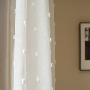 Puff Sheer Curtain, Custom Curtain Panel, White Curtain, Curtain for Bedroom and Living room, Door Curtain, Extra Long Curtain Panel, 1PC