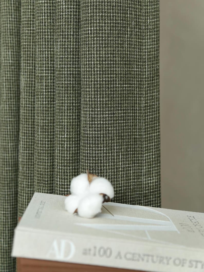 green curtains