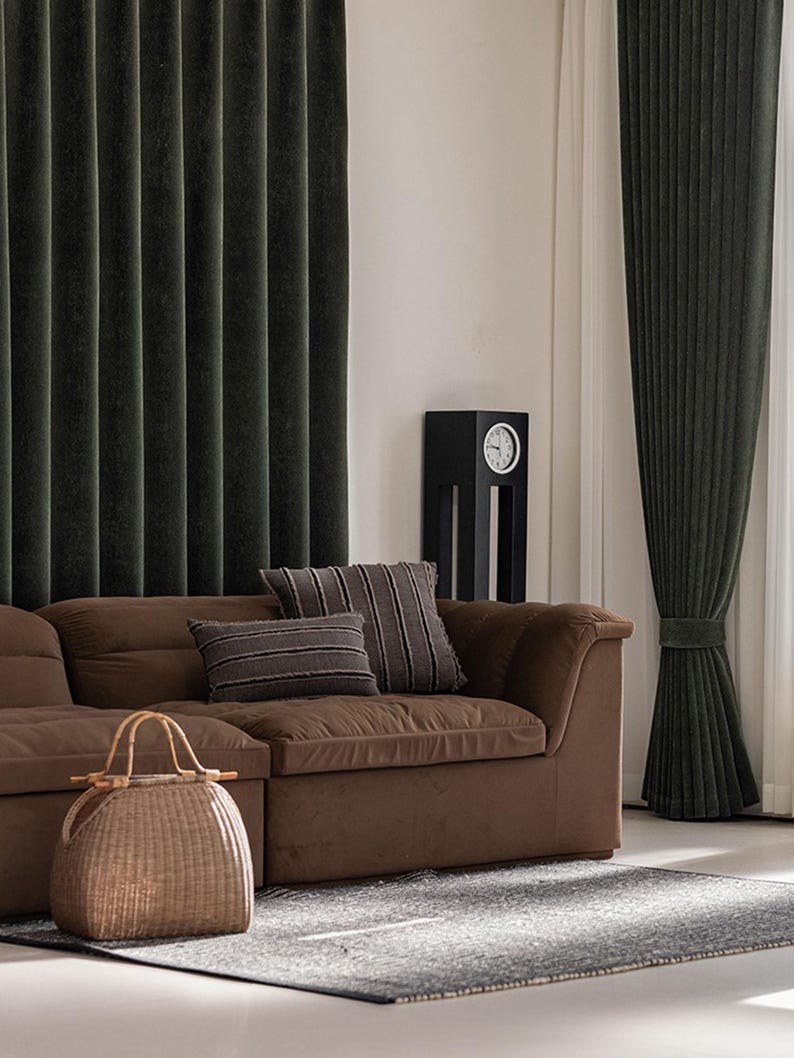 Calanor Linen Cotton Blackout Curtain With Herringbone Pattern, 9 ...