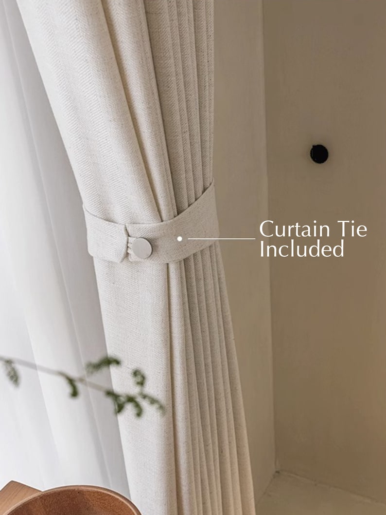 Suxin Linen Curtain, 8 Colors, Semi Blackout Curtain, Natural Linen Curtain, Custom Curtain, Livingroom Curtain, Extra Long Curtain, 1PC image 4