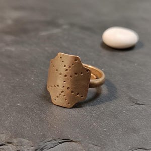 Dotted Shield Silver-Plated Copper Ring