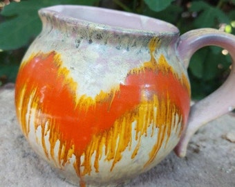 Exquisite Vintage Schramberg Majolika Fabrik (SMF) Decorative Pitcher from the 'Lava Era