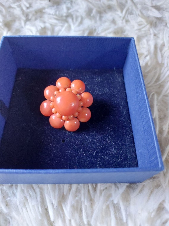 Antique Victorian Natural Red Coral Cluster Brooc… - image 2