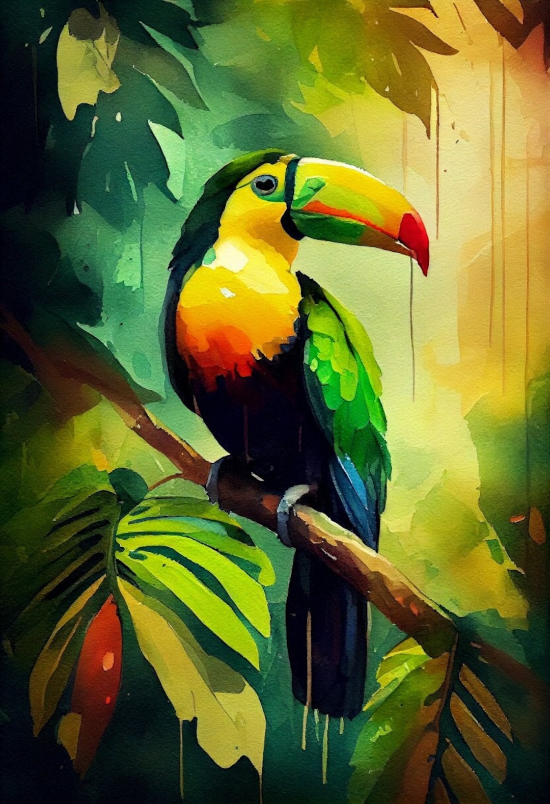 Toucan - Bird Art Print - Avian Watercolors Illustration - Nature ...