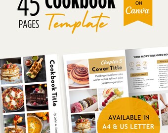 cookbook template, recipe book template, custom recipe book, custom cookbook, digital recipe journal, digital cookbook, digital recipe book