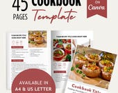 Cookbook Template: Custom Recipe Book & Digital Journal for Easy Meal Planning, Kitchen Organizer and Family Recipes