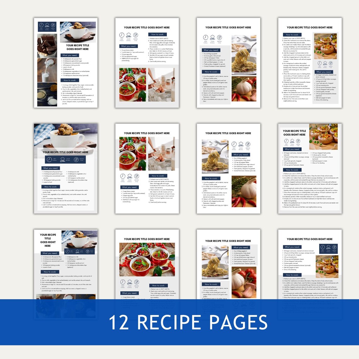 Cookbook Template Custom Recipe Book & Digital Journal for Easy Meal