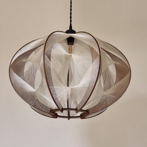 CATERINA 26 oval wooden and wire pendant light