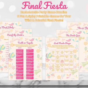 Final Fiesta Bachelorette Party Games: 6 Printable Games (Digital Download)